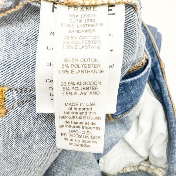 Frame Le High Straight Front Ankle Slit Denim Jeans Sandpiper LHSTFS6540 Size 33 - Picture 6 of 7